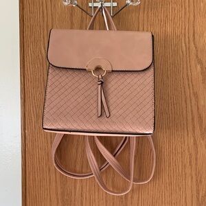 Elegant LA TERRE  Pink Woven Backpack Purse